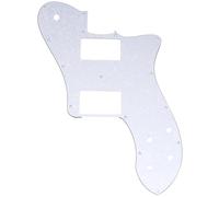 Musiclily Pro 15 Holes Wide Range HH Guitar Pickguard, 4Ply White Pearl