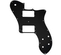 Musiclily Pro 15 Holes Wide Range HH Guitar Pickguard for Mexico Fender 72 Tele Deluxe Style Electric Guitar, 3ply Black