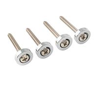 Musiclily Pro 15mm Steel Guitar Guitar Neck Joint Bushing Screws and Bolts for Electric Guitar Bass, Chrome (Set of 4)