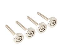 Musiclily Pro 15mm Steel Guitar Neck Mounting Ferrules Neck Joint Bushings and Bolts for Electric Guitar Bass, Nickel (Set of 4)