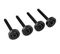 Musiclily Pro 15mm Steel Guitar Neck Mounting Ferrules Neck Joint Bushings and Bolts for Electric Guitar Bass, Black (Set of 4)