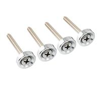 Musiclily Pro 15mm Steel Neck Joint Bushings Ferrules with Screws for Electric Guitar Bass, Chrome (Set of 4)
