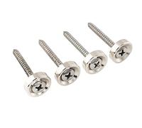 Musiclily Pro 15mm Steel Neck Joint Bushings Ferrules with Screws for Electric Guitar Bass, Nickel (Set of 4)
