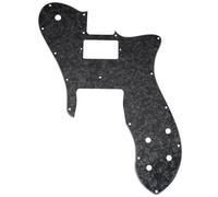Musiclily Pro 16 Holes Single H Guitar Pickguard For USA/Mexico Fender 72 Tele Custom Style Electric Guitar, 4ply Black Pearl