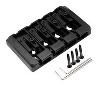 Musiclily Pro 19mm Locking Saddles Hard Zinc 4-String Bass Bridge, Black