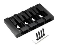 Musiclily Pro 19mm Pre-Radiused Hard Zinc 4-String Bass Bridge, Black