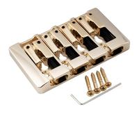 Musiclily Pro 19mm Pre-Radiused Hard Zinc 4-String Bass Bridge, Gold