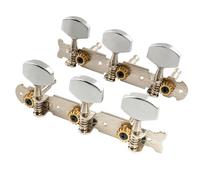 Musiclily Pro 3 on a Plate Acoustic Guitar Tuners Machine Heads Tuning Keys Pegs Set, Nickel with Chrome Button