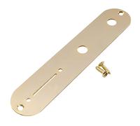 Musiclily Pro 32mm Steel Control Plate with Narrow Pots Hole Spacing for Tele Style Electric Guitar, Gold