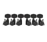 Musiclily Pro 3L+3R Guitar Locking Tuners 18:1 Ratio Lock String Tuning Key Pegs Machine Heads Replacement for LP SG Style Style Electric Folk or Acoustic Guitar, Black with Big Hex Button