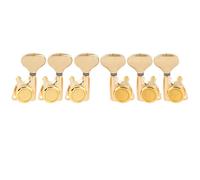 Musiclily Pro 3L+3R Guitar Locking Tuners 18:1 Ratio Lock String Tuning Key Pegs Machine Heads Replacement for LP SG Style Style Electric Folk or Acoustic Guitar, Gold with Y-Style Button