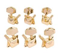 Musiclily Pro 3L+3R Semi-Closed Guitar Tuners String Tuning Pegs Keys Machine Heads Set for Electric Guitar or Acoustic Guitar, Gold