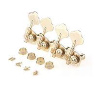 Musiclily Pro 4 In Line Open Gear Electric Bass Tuners Machine Heads Tuning Keys Pegs for Precision Jazz Bass, Gold