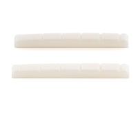 Musiclily Pro 40.5x3x5mm Flat Bottom Slotted Bone Nut for 6 String Squier Affinity Strat Tele Style Electric Guitar, White (Set of 2)