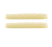 Musiclily Pro 40.5x3x5mm Flat Bottom Slotted Bone Nut for 6 String Squier Affinity Strat Tele Style Electric Guitar, Unbleached (Set of 2)