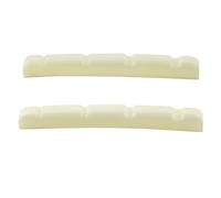 Musiclily Pro 41.91mm Slotted P Bass Bone Nut Curved Bottom for 4-String Fender Style Precision Bass, Ivory(Set of 2)
