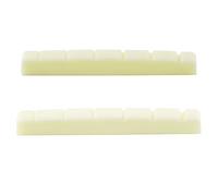 Musiclily Pro 42mm Urea Resin Plastic Electric Guitar Nuts Ivory Color 2Pcs | Flat Bottom, Slotted, for 6-string Strat Tele Style Electric Guitar