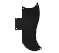 Musiclily Pro 5-Hole Half Face Guitar Pickguard for EPI China Made SG Standard 61 Electric Guitar, 3Ply Black