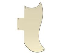Musiclily Pro 5-Hole Half Face Guitar Pickguard for EPI China Made SG Standard 61 Electric Guitar, 3Ply Cream