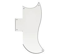 Musiclily Pro 5-Hole Half Face Guitar Pickguard for EPI China Made SG Standard 61 Electric Guitar, 3Ply White