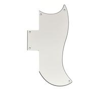 Musiclily Pro 5-Hole Half Face Guitar Pickguard for EPI China Made SG Standard 61 Electric Guitar, 3Ply Aged White