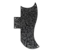 Musiclily Pro 5-Hole Half Face Guitar Pickguard for EPI China Made SG Standard 61 Electric Guitar, 4Ply Black Pearl