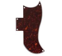 Musiclily Pro 5-Hole Half Face Guitar Pickguard for EPI China Made SG Standard 61 Electric Guitar, 4Ply Red Tortoise