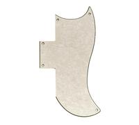 Musiclily Pro 5-Hole Half Face Pickguard for SG 61 4Ply Aged White Pearl | for EPI China Made Standard Electric Guitar