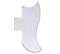 Musiclily Pro 5-Hole Half Face Pickguard for SG 61 Guitar 4Ply White Pearl
