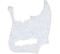 Musiclily Pro 5-String 10-Hole American J Bass Pickguard White Pearl