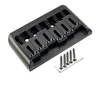 Musiclily Pro 52.5mm(2-1/16 inch) Hardtail Fixed Bridge Modern Style Saddle Non-Tremolo Bridge for Strat Tele Style Electric Guitar, Black