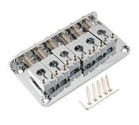 Musiclily Pro 52.5mm (2-1/16 inch) String Spacing Saddle Hardtail Fixed Bridge Non-Tremolo Bridge for Strat Tele Style Electric Guitar, Chrome