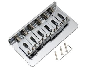 Musiclily Pro 54mm Modern Hardtail Fixed Bridge for Import Strat Tele Style Electric Guitar, Chrome