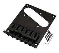 Musiclily Pro 54mm Tele Bridge with Modern Zinc Alloy 6-Saddles and Steel Plate for Squier Import Telecaster Style Electric Guitar, Black