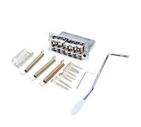 Musiclily Pro 56.5mm Vintage Tremolo Bridge Steel Saddles and Zinc Block for Vintage Fender American Strat Electric Guitar, Chrome