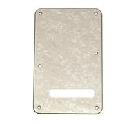Musiclily Pro 6-Hole ST Guitar Backplate for Squier Sonic Strat HSS Electric Guitar, 4ply Aged White Pearl