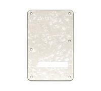 Musiclily Pro 6-Hole ST Guitar Backplate for Squier Sonic Strat SSS Electric Guitar, 4ply Aged White Pearl