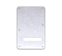 Musiclily Pro 6-Hole ST Guitar Backplate for Squier Sonic Strat SSS Electric Guitar, 4ply White Pearl