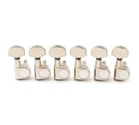 Musiclily Pro 6-in-line 15:1 Ratio 2-Pin Full Sealed Machine Heads Tuners Tuning Pegs Keys with Hex Button for SQ Strat Tele Style Electric Guitar, Nickel