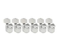 Musiclily Pro 6-in-line 18:1 Ratio 2-Pin Full Sealed Locking Machine Heads Tuners Tuning Pegs Keys with Hex Button for Fender Strat Tele Style Electric Guitar, Chrome