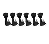 Musiclily Pro 6 inline Sealed Guitar Tuning Pegs Keys Guitar Tuners Machine Heads Set for Fender Strat Tele Electric Guitar, Tulip Button Black