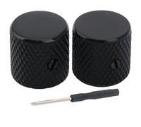 Musiclily Pro 6mm Steel Flat Top Control Knob with Set Screw, Black 2 Pcs