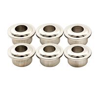 Musiclily Pro 6mm to 10mm Vintage to Modern Sized Guitar Tuner Conversion Bushings Tuning Pegs Adapter Ferrules,Nickel (Set of 6)