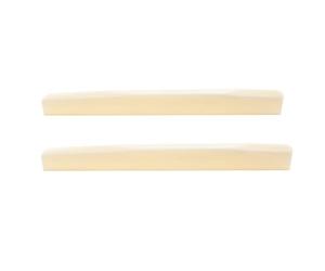 Musiclily Pro 73.66mm Compensated Acoustic Guitar Bone Bridge Saddle for 6 String Martin Style Folk Guitar, Ivory(Set of 2)