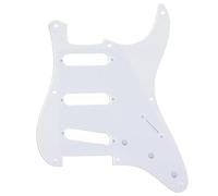 Musiclily Pro 8-Hole 50s 57 Vintage Style Strat SSS Guitar Pickguard for American Stratocaster, 1Ply White