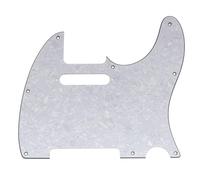 Musiclily Pro 8-Hole SS Pickguard for Squier Tele Guitar 4Ply White Pearl