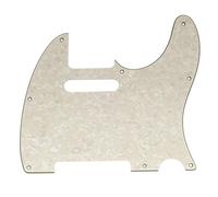 Musiclily Pro 8-Hole SS Pickguard for Tele Guitar 4Ply Aged White Pearl