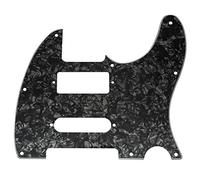 Musiclily Pro 8 Holes Guitar Pickguard for Brent Mason Tele Style Electric Guitar, 4ply Black Pearl