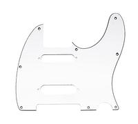 Musiclily Pro 8 Holes SS Guitar Pickguard, 3ply White