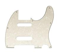 Musiclily Pro 8 Holes SS Guitar Pickguard, 4Ply Aged White Pearl | for US/Mexico Fender Deluxe Tele Style Electric Guitar